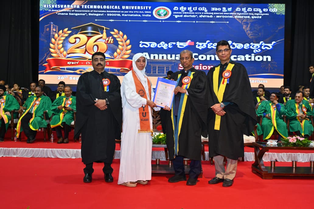 ಡಾ. ಶಿರೀನ್ ಫಾತಿಮಾಗೆ ವಿಟಿಯುನಿಂದ ಪಿಎಚ್‌ಡಿ ಪದವಿ ಪ್ರದಾನ
