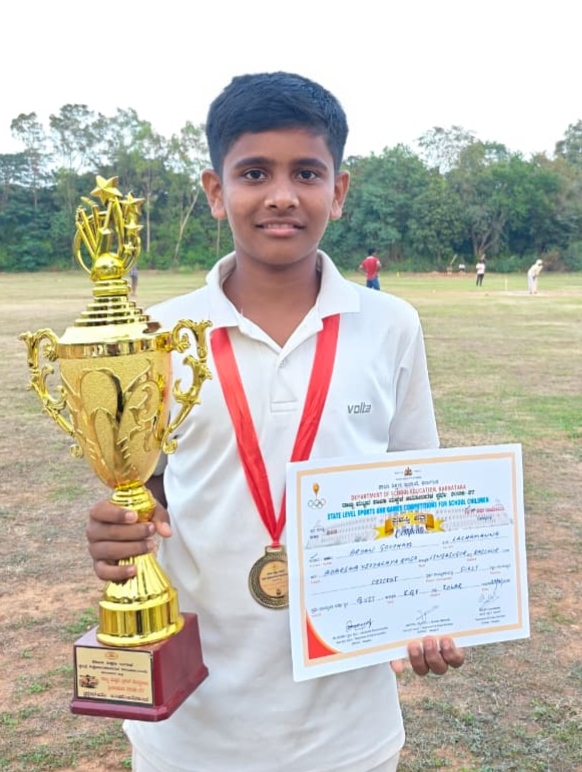 ರಾಷ್ಟ್ರಮಟ್ಟದ ಲೆದರ್ ಬಾಲ್ ಕ್ರಿಕೆಟ್ ಪಂದ್ಯಾವಳಿಗೆ ಆರ್ಯನ್ ಗೌತಮ್ ಆಯ್ಕೆ